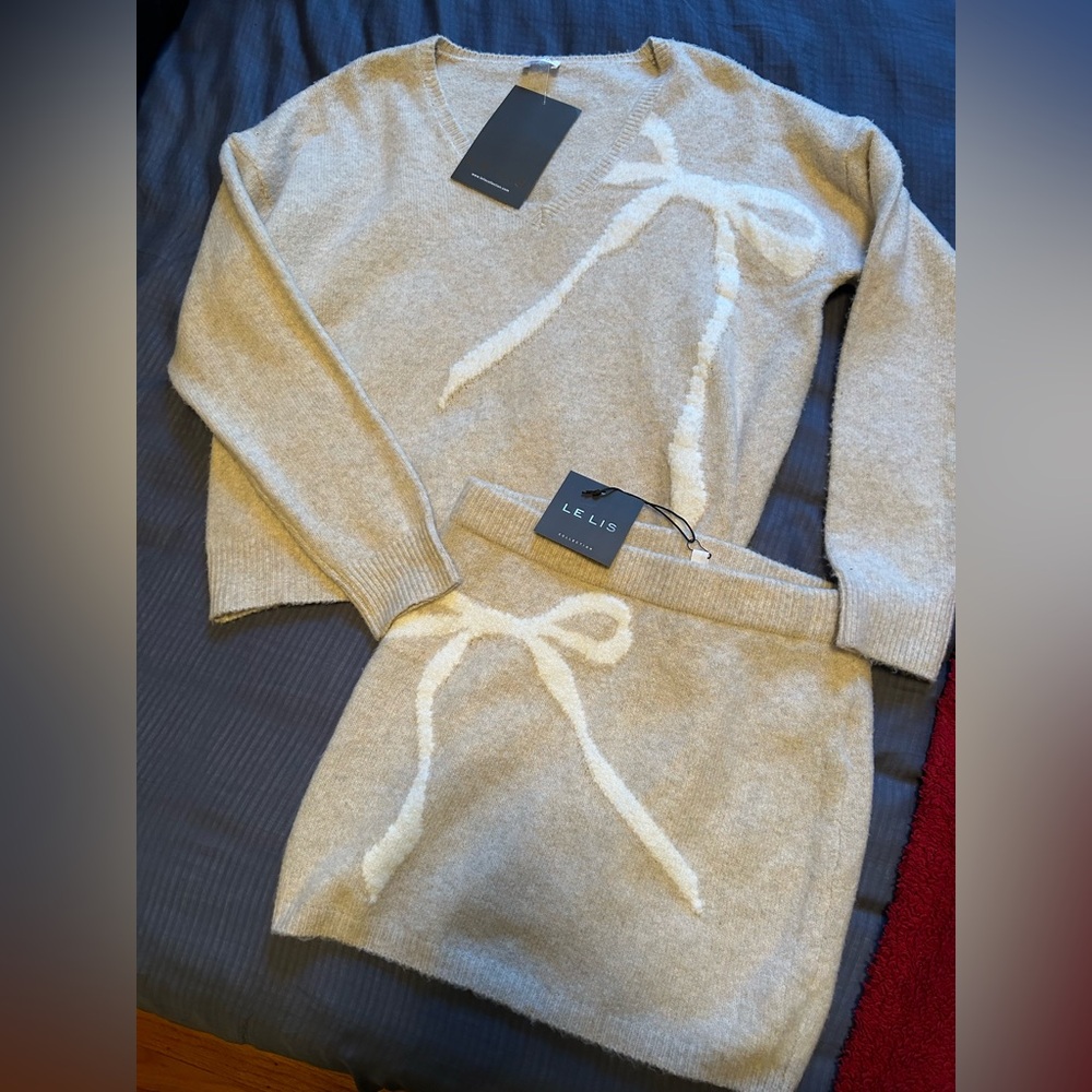 Le Lis Cashmere Sweater and Skirt Set
